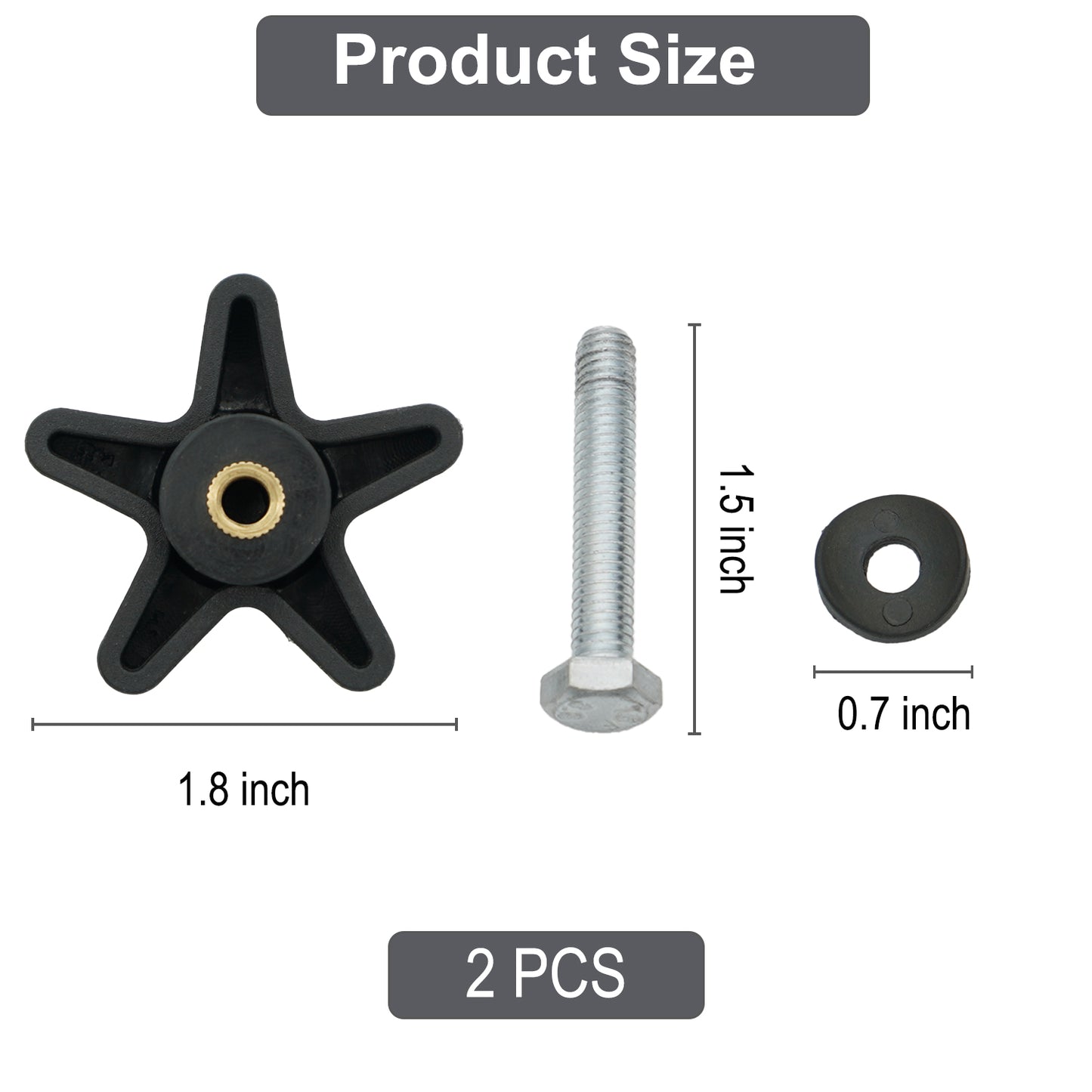 Rollator Walker Replacement Knobs 2 Sets – Universal Adjustable Parts for Walkers, Rollators & Mobility Aids – Easy to Install, Adult Walker Accessories