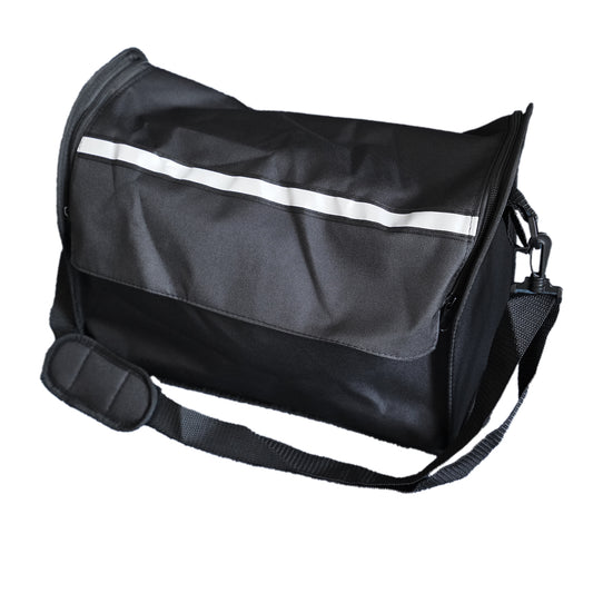 Rollator Walker Storage Bag – Expandable Organizer with Shoulder Strap & Reflective Strip, 16.3"x7.1"x11.4"-26", Large Capacity Accessory for Mobility Aids